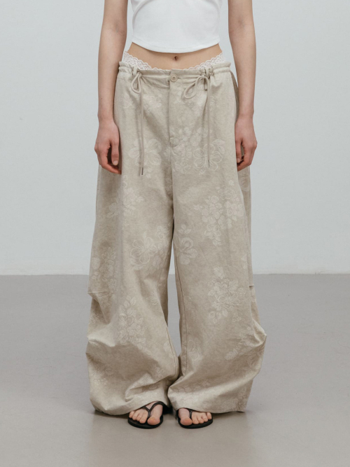 FLOWER WIDE PANTS / BEIGE