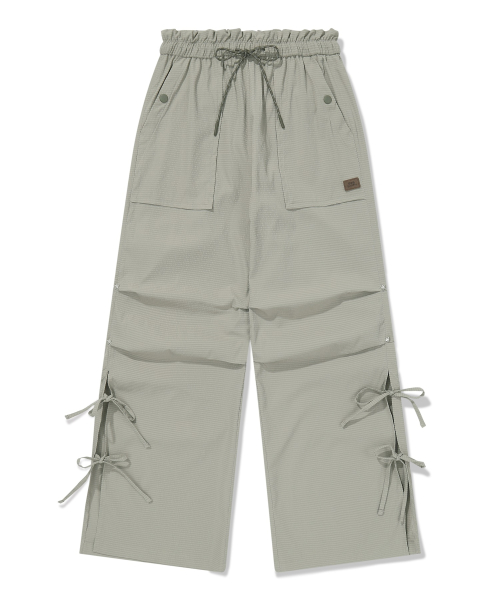 Женские брюки из жатки с разрезами Light Khaki