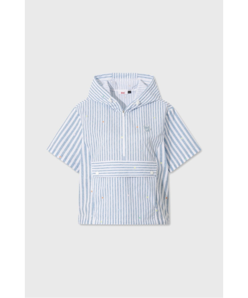 Seersucker hoodie vest WWVAM26520BUL