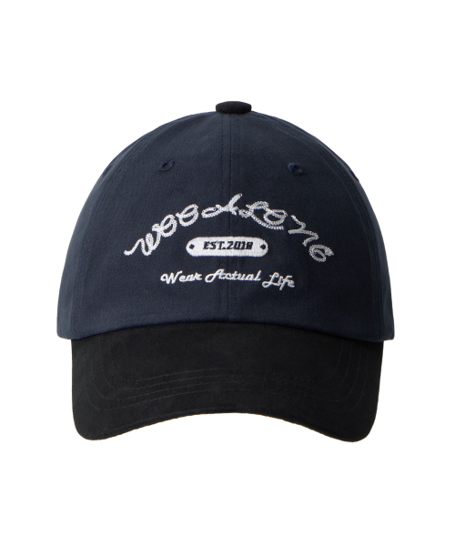 Contrast lettering ball cap - NAVY