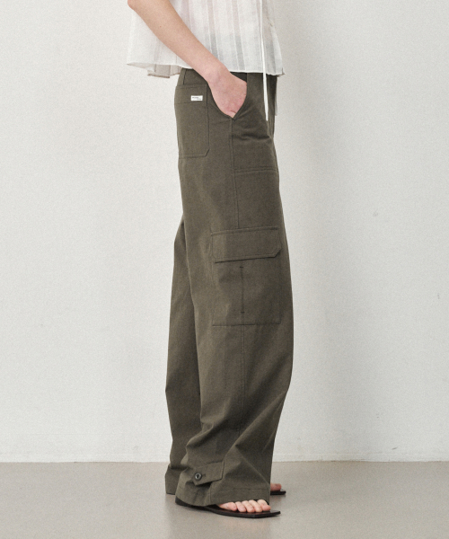 Широкие хлопковые карго Khaki