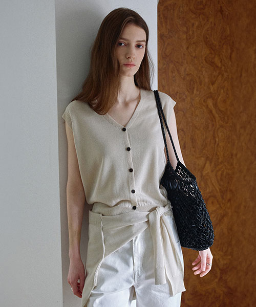 [SET] Knit Vest Skirts Homewear Set NEK6MV529_2color