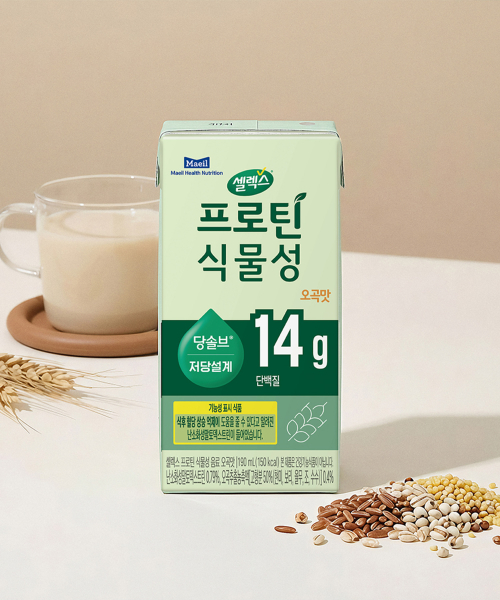 [24개] 셀렉스 식물성 프로틴 당솔브 혈당밸런스 음료 오곡맛 190ml