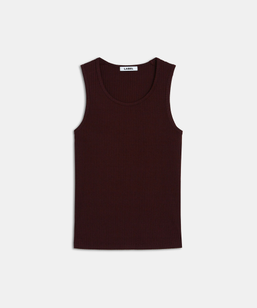 Poet crewneck rib top burgundy