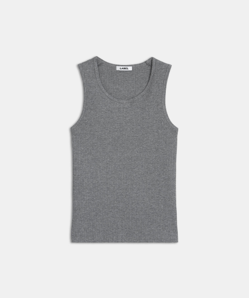 Poet crewneck rib top melange grey