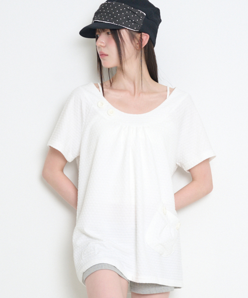 POCKET BUTTON T-SHIRT WHITE