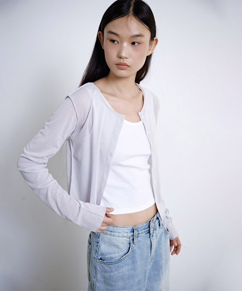 See Through Cardigan (Light Grey)