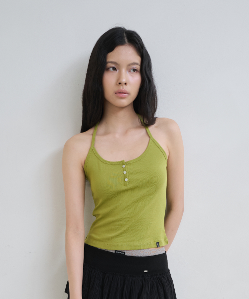 D. BASIC HALTER BUTTON TANK - 4 COLOR