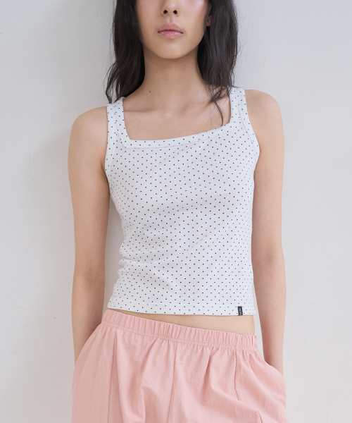 D. BASIC DOT SQUARE-NECK TANK - 3 COLOR