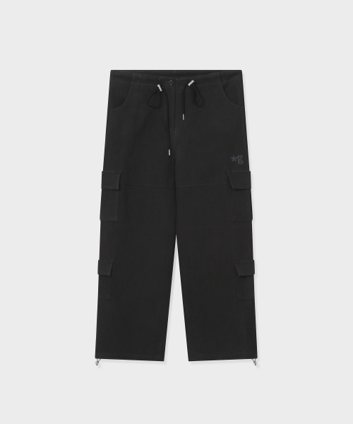 DOUBLE POCKET CARGO PANTS (BLACK-BROWN)