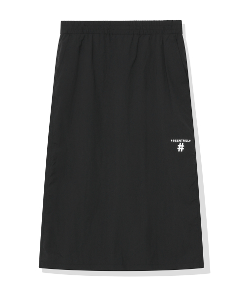 에센셜 스몰 로고 우븐 스커트(블랙)