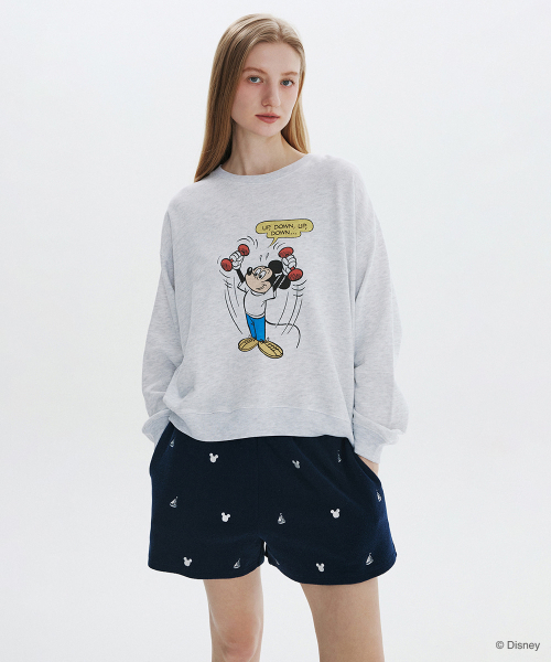 [26SM clove] Mickey_Sweatshirt (Light Grey)