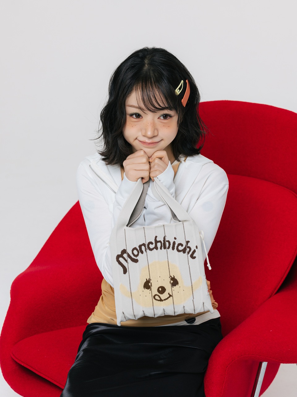 Lucky Pleats Knit S Monchhichi Boy Ivory