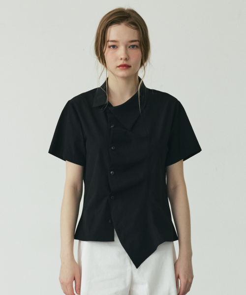 Свободная блузка с коротким рукавом Black