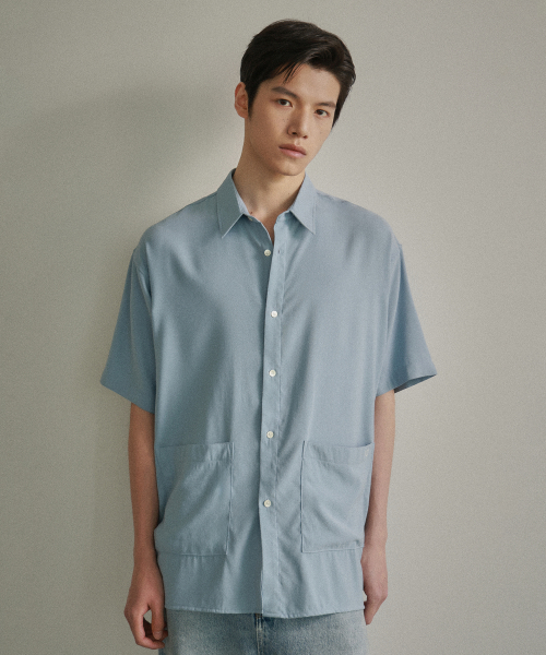 Рубашка Sky Blue из итальянской ткани Luxe Pocket