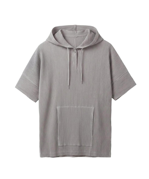 Плиссированное худи с коротким рукавом PS22, Dark Grey