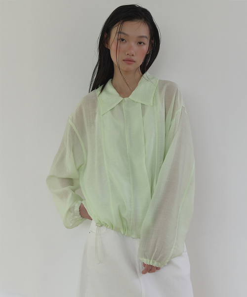SUMMER SHEER PACKABLE BLOUSON (LIME GREEN)