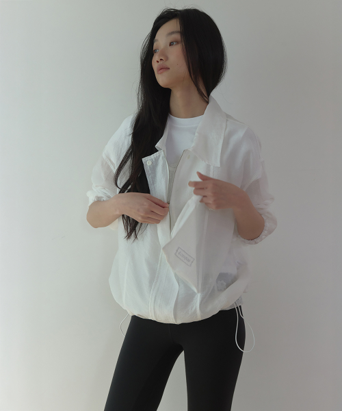 SUMMER SHEER PACKABLE BLOUSON (WHITE)