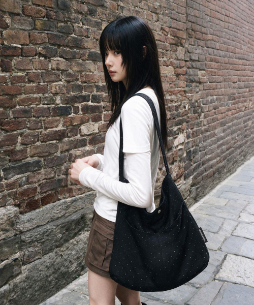 [Pouch Set] Big rabbit cross eco bag_Twilight black
