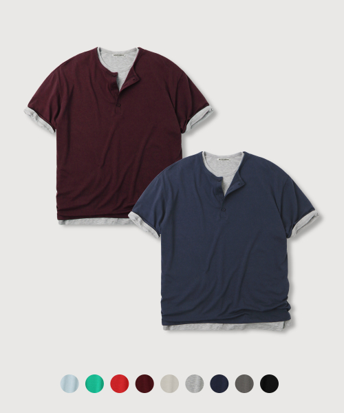 [SET] Футболка хенли Tencel + круглая футболка Tencel