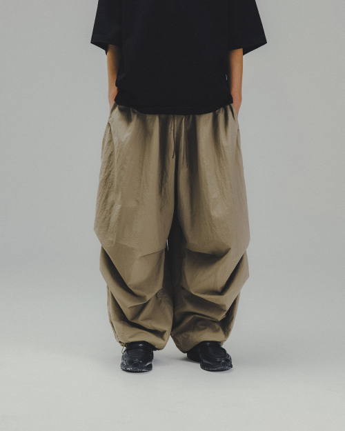 Nylon Parachute Balloon Pants - Beige