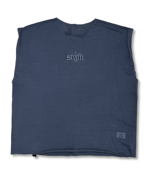 RAW-CUT PIGMENT SLEEVELESS NAVY