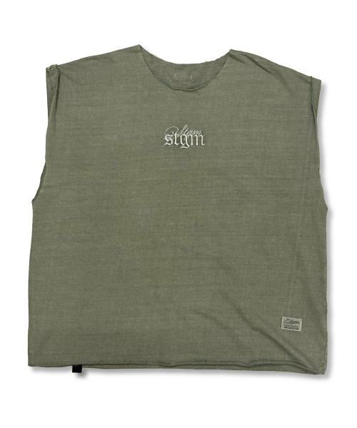 RAW-CUT PIGMENT SLEEVELESS KHAKI