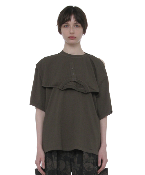 MUSINSA | PARTIMENTO WOMEN Deconstructed Short Sleeve Tee_White