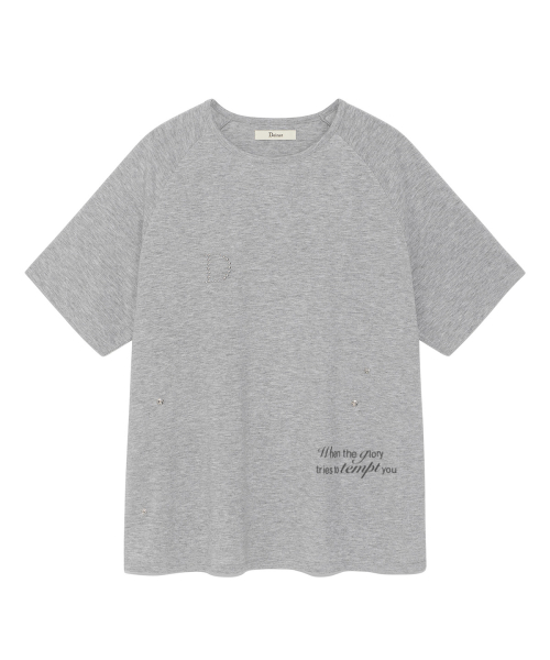 [YOON SOAP X DEINET] BUTTON DETAIL T-SHIRT IN GREY