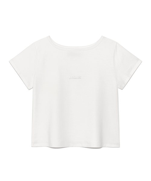[YOON SOAP X DEINET] DEINET LOGO BOATNECK T-SHIRT IN WHITE