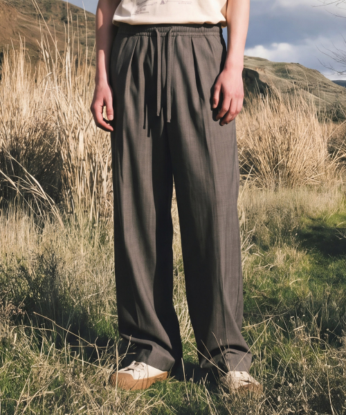 Легкие прохладные слаксы на резинке Khaki Brown JJLP7861