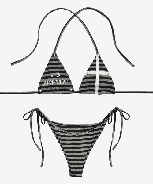 오프그리드 스트라이프 비키니_그레이 Offgrid Stripe Bikini_Gray