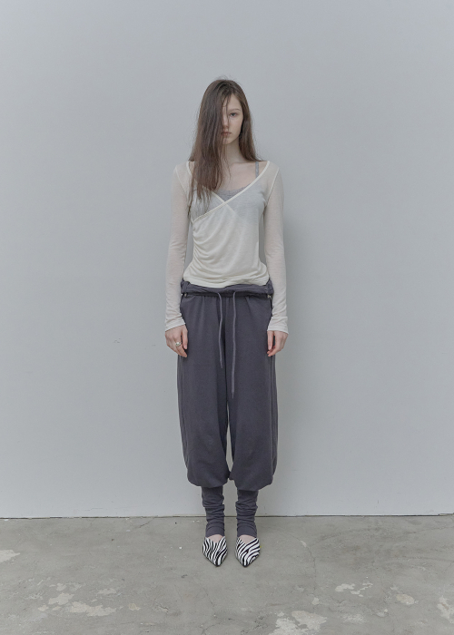 Rolled waist warmer брюки, графит