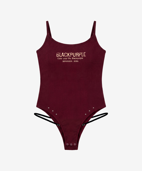 컷아웃 바디 수트 나시_버건디 Cutout Body Suit_Burgundy