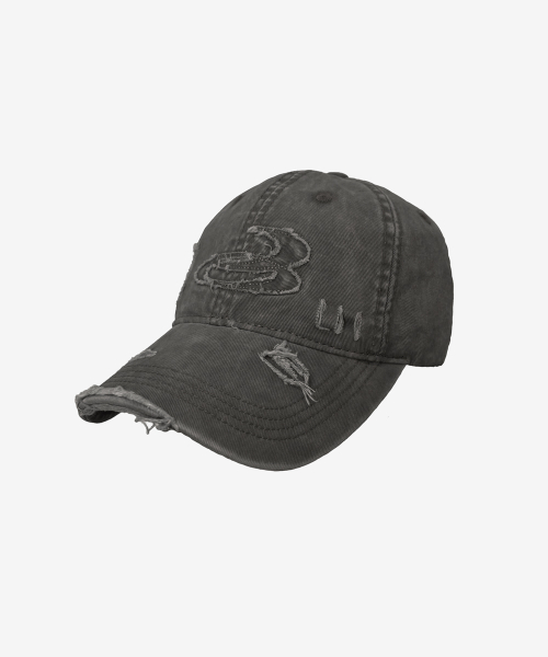 오프컷 디스트레스 캡_챠콜Offcut Distress Cap_Charcoal