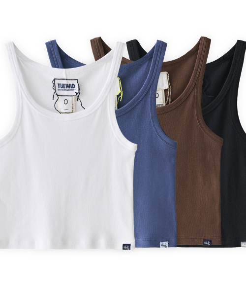 Ribbed sleeveless tank top