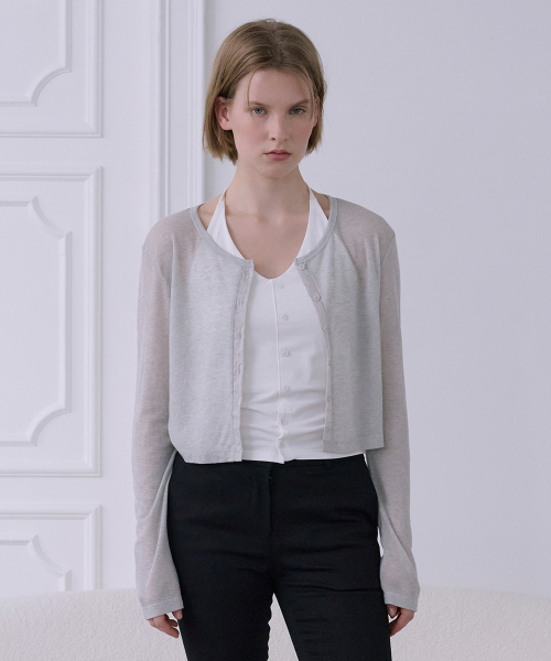 SHEER LINE PANEL CARDIGAN (LIGHT серый)