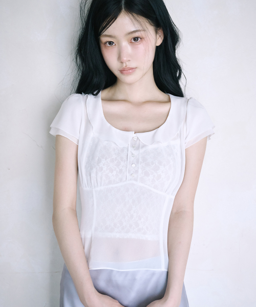 Hana прозрачная блуза [WHITE]