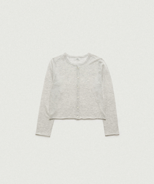 Hyled Linen Button Cardigan_Light Grey
