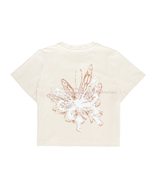 Butterfly Graphic Crop Tee (Oatmeal)
