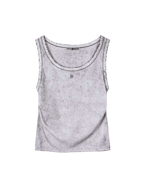 Женский винтажный топ с оборками Charcoal Grey