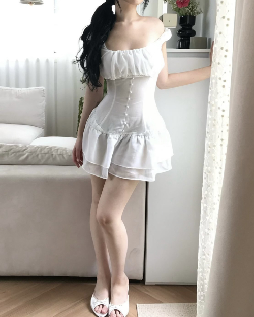 님프 샤샤 미니드레스 [WHITE]
