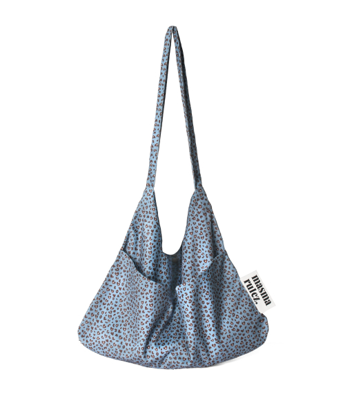 Rabbit eco bag_Heart leopard mauve blue
