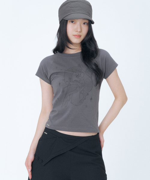Hannah fairy raglan short sleeve CHARCOAL