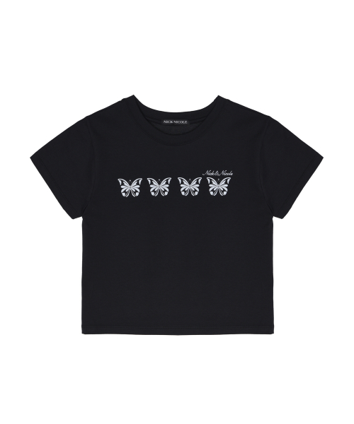 MINI BUTTERFLY GRAPHIC TOP_BLACK