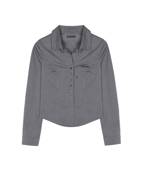 NICOLE SLIM FIT SHIRT_CHARCOAL