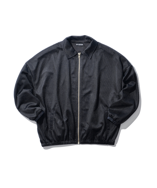 DOUBLE MESH ZIP SHIRT - чёрный