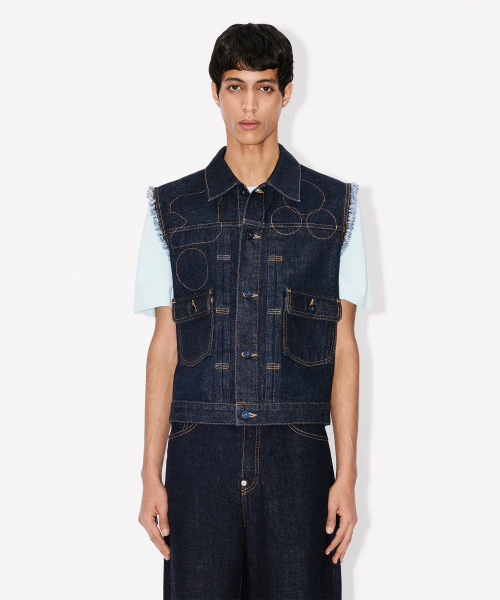 Мужской джинсовый тракер KENZO с патчами_K265AMVB07BLX
