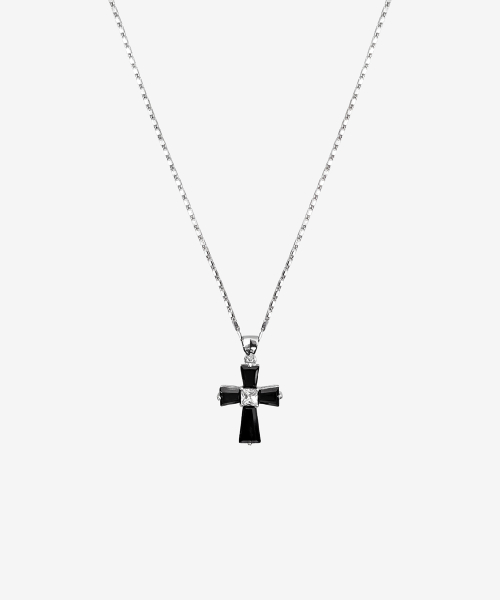 Long Dilly Cross Necklace_Black