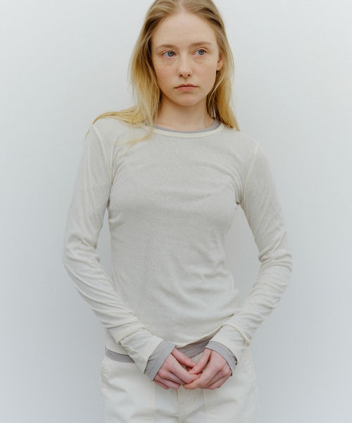 sheer cotton round t-shirt (4colors)